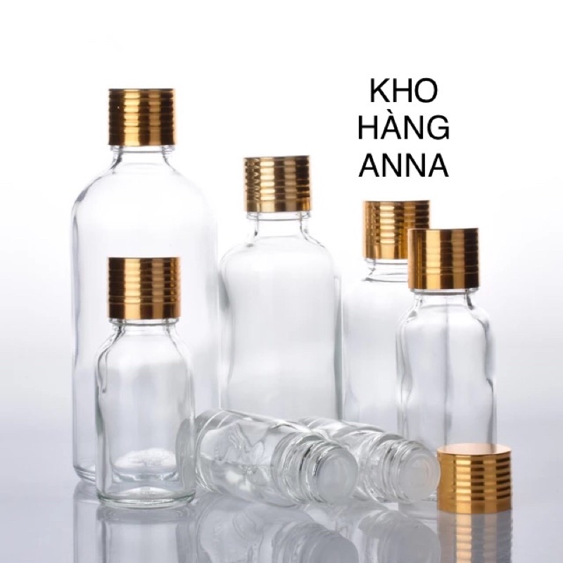 COMBO 5 Chai Thuỷ tinh nắp vặn có nút nhỏ giọt - Set 5 chai đựng tinh dầu 5ml/ 10ml/ 15ml/ 20ml/ 30ml/ 50ml/ 100ml Đen