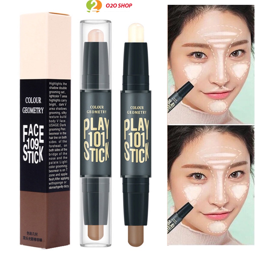 Bút tạo khối 2 đầu che khuyết điểm Lameila, thanh tạo khối / đánh khối highlight trang điểm