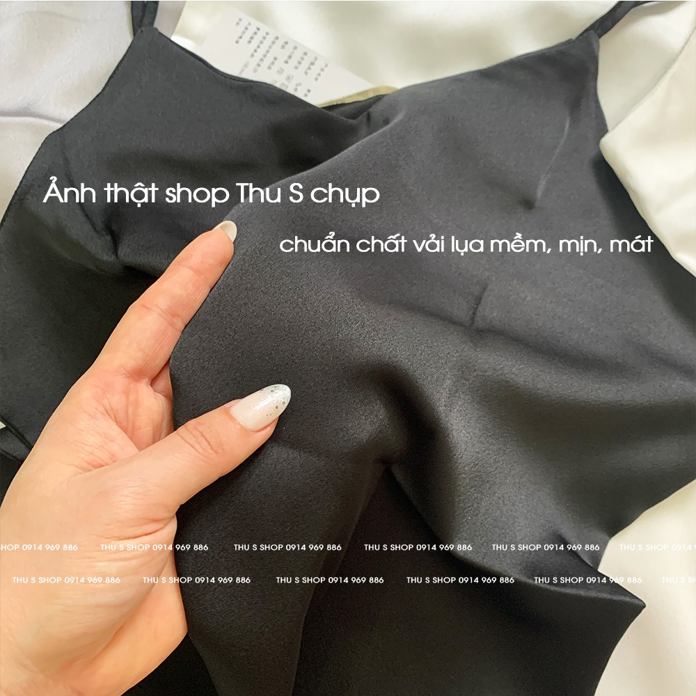 Áo 2 dây lụa satin cao cấp cổ tim vải mềm đẹp sang chảnh (ảnh thật + video) | BigBuy360 - bigbuy360.vn