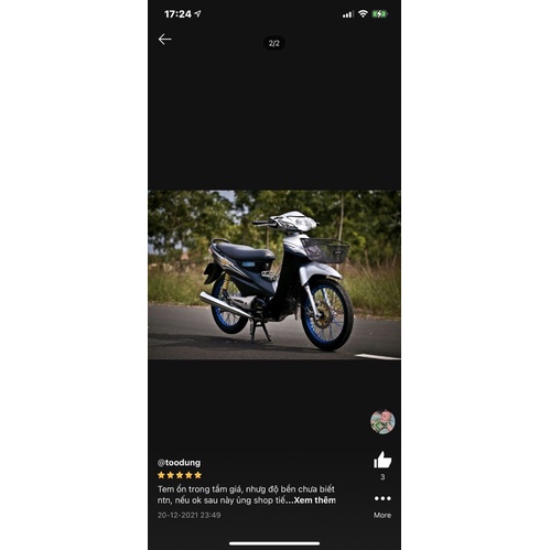 Bộ tem Wave A Lớn S100 2008 màu bạc hàng nhập Thái Lan chất lượng cao dành trang trí riêng cho dòng xe này