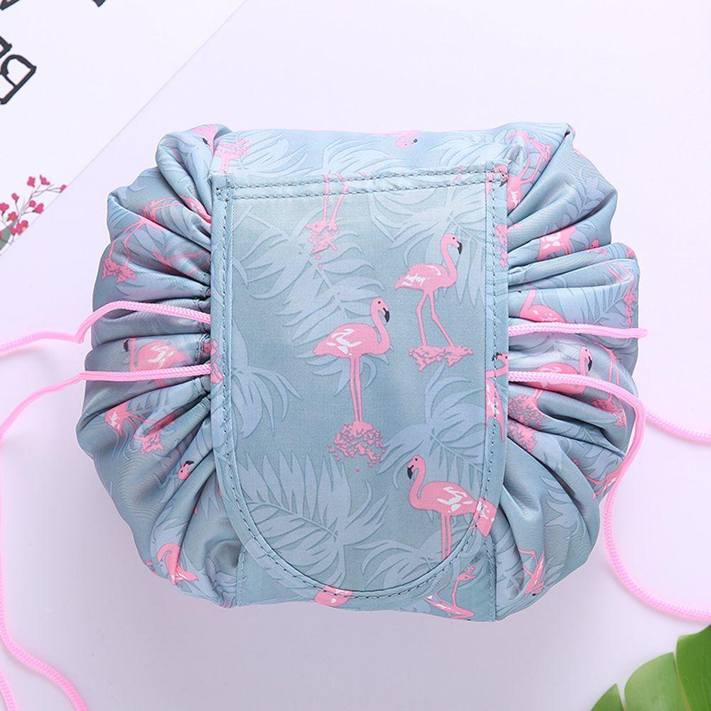 SOMEDAYZL Túi Dây Rút Đựng Mỹ Phẩm Họa Tiết Hồng Hạc Phong Cách Hàn Quốc