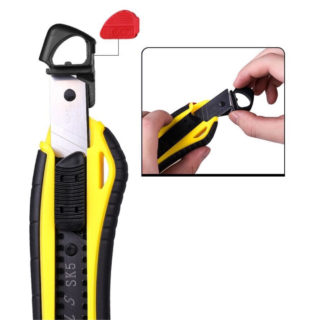 Dao rọc giấy lưỡi to 18mm SK5 loại xịn tặng lưỡi dao (màu ngẫu nhiên)