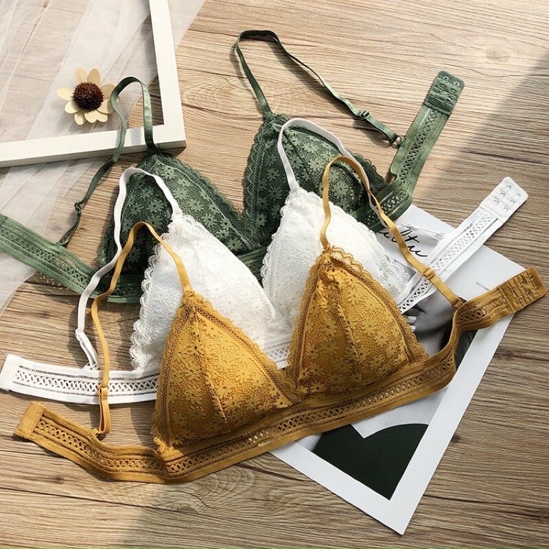 Áo Bra Kiểu Pháp Ngàn Hoa Đệm Mỏng Cài Sau 7338