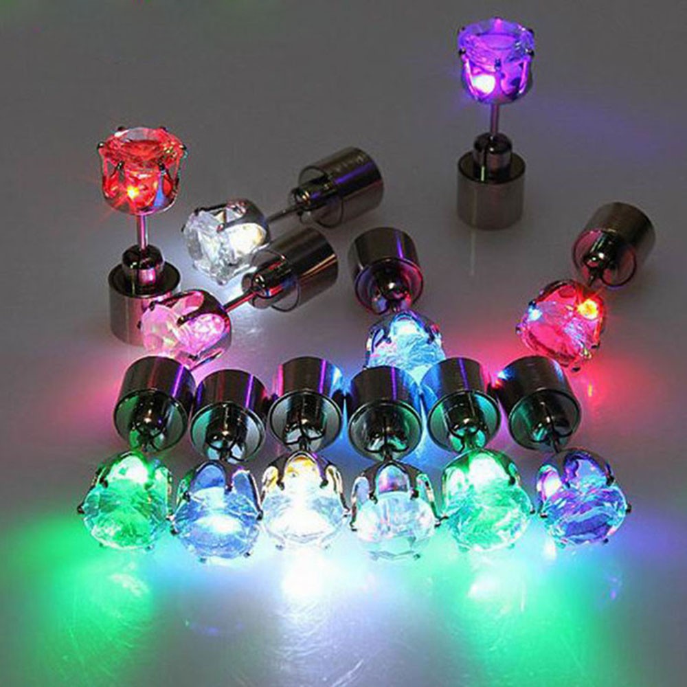 Cặp khuyên tai tích hợp đèn LED cá tính trẻ trung dành cho nam và nữ