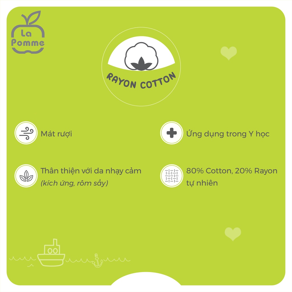 Nhộng chũn ngủ sơ sinh La Pomme Baby Bear - Kẻ xanh