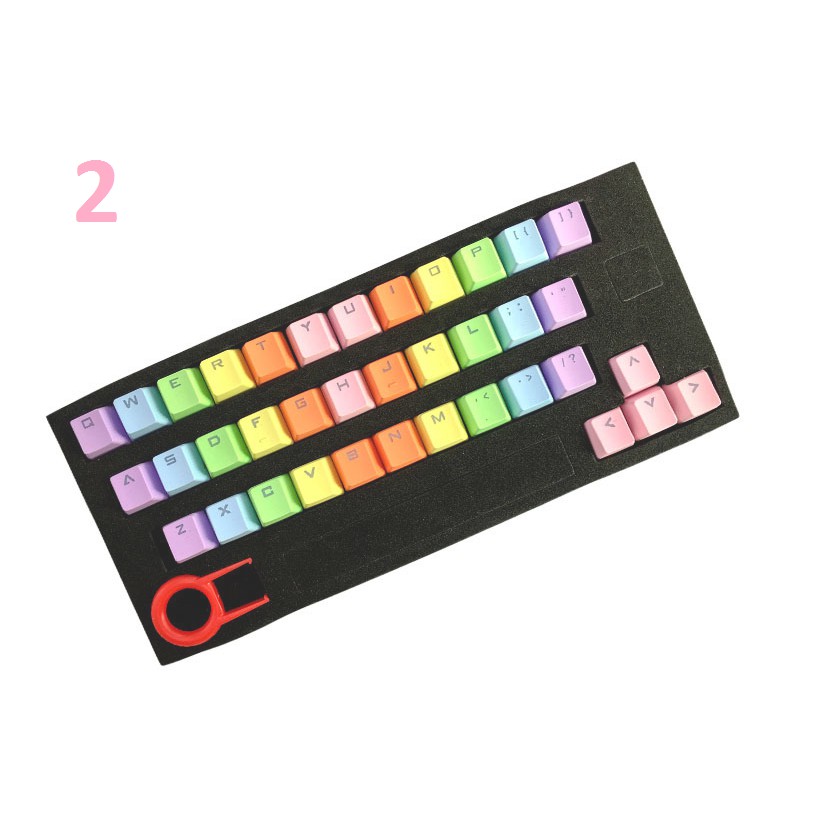 Keycap nút bàn phím PBT Rainbow 37keys xuyên led