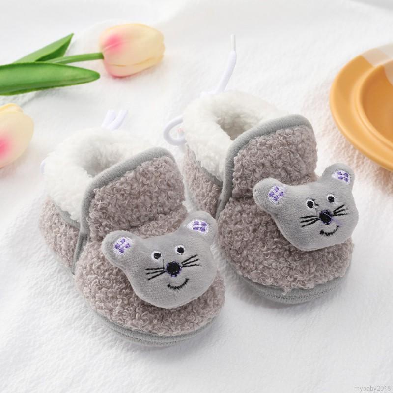 Giày tập đi đế bền chống trượt giữ ấm cho trẻ sơ sinh