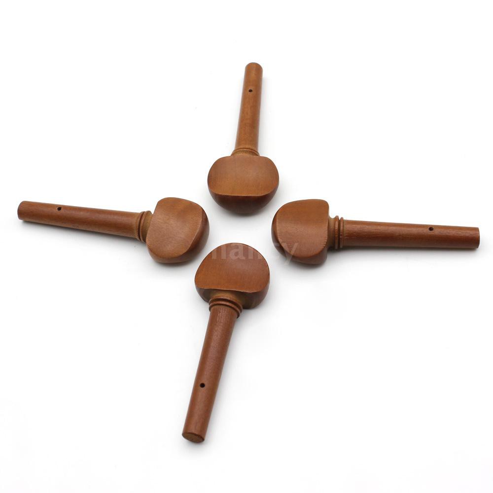 4pcs 4/4 Size Violin Fiddle Tuning Peg Set Jujube Wood Wooden Replacement for 4/4 Size Violin