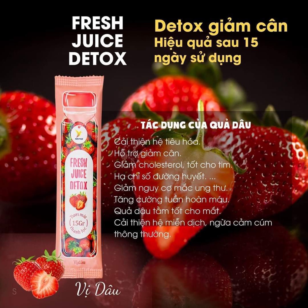 DETOX TRÁI CÂY GIẢM CÂN HAVYCO - FRESH JUICE DETOX hộp 15 gói