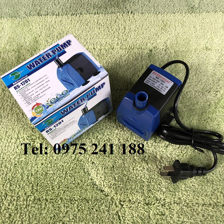 Máy bơm RS-1201 hàng cao cấp 12W đẩy cao tối đa 1.6m, kích thước nhỏ gọn