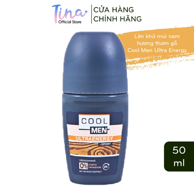 Lăn khử mùi nam Cool men ULTRAENERGY dành cho người chơi thể thao 50ml - BioTopcare Official - TN182