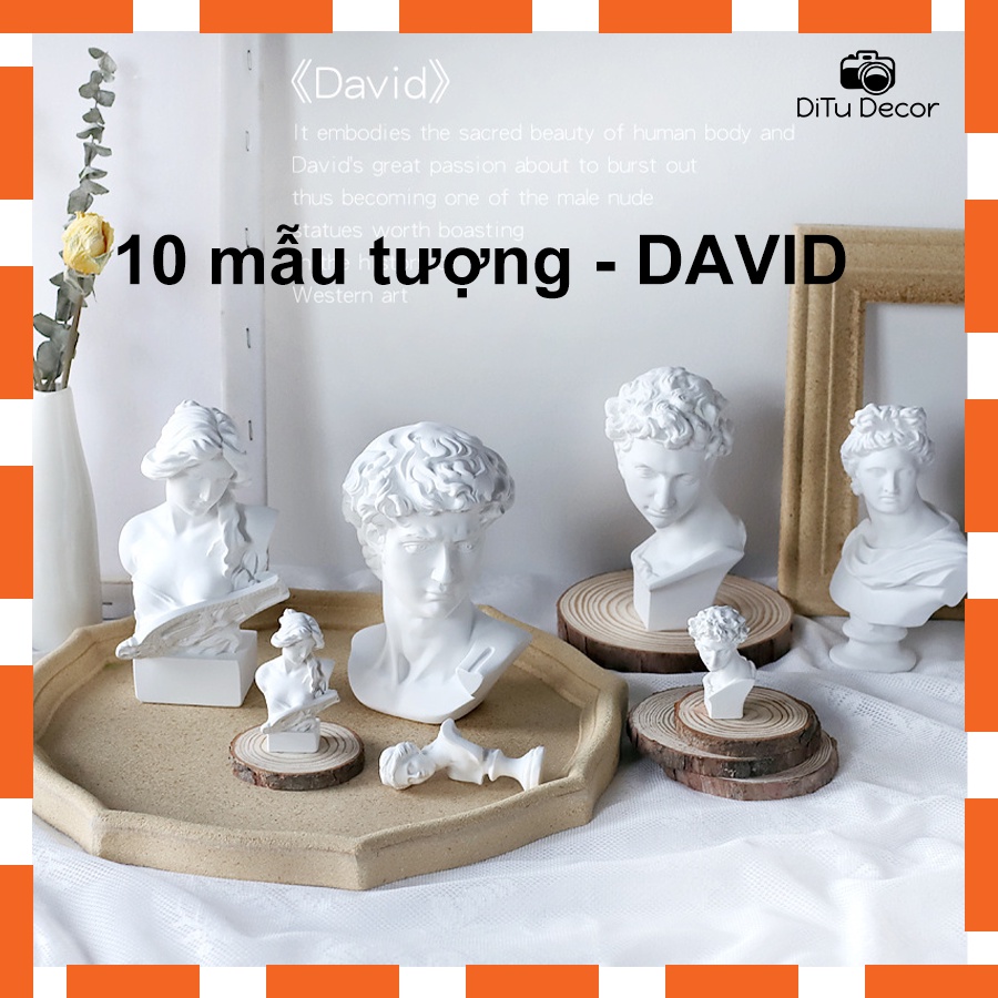 Tượng david nửa người size to 15 cm - 10 mẫu tượng hy lạp la mã decor chụp ảnh sản phẩm