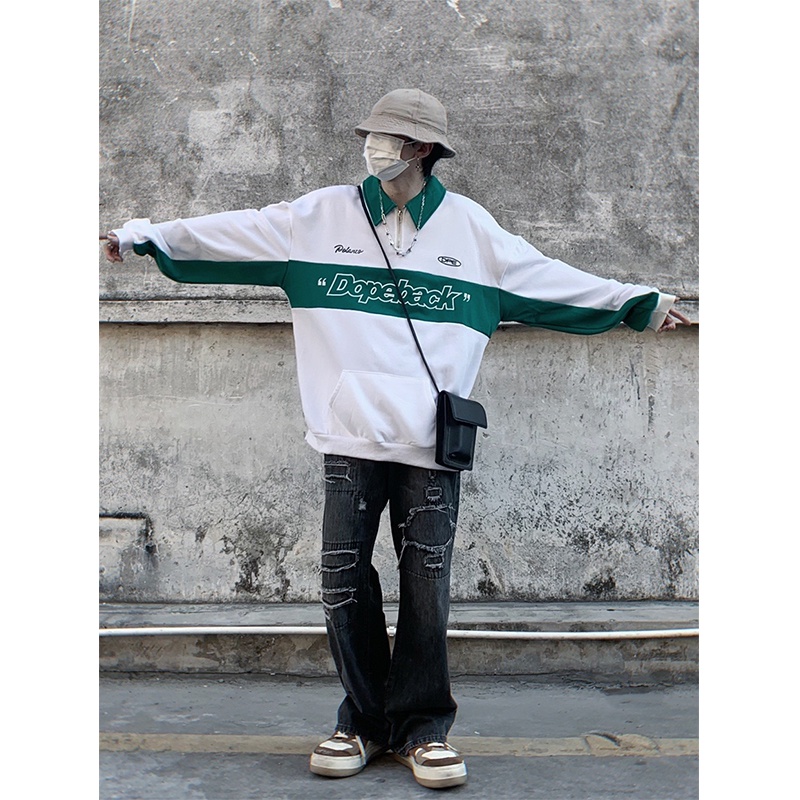 Áo sweater nam ,áo nỉ form rộng có cổ khóa kéo dopeback unisex 2022