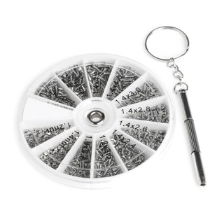 Bộ 600 ốc vít bằng thép không gỉ 12 loại kèm tua vít M1.0 M1.2 M1.4