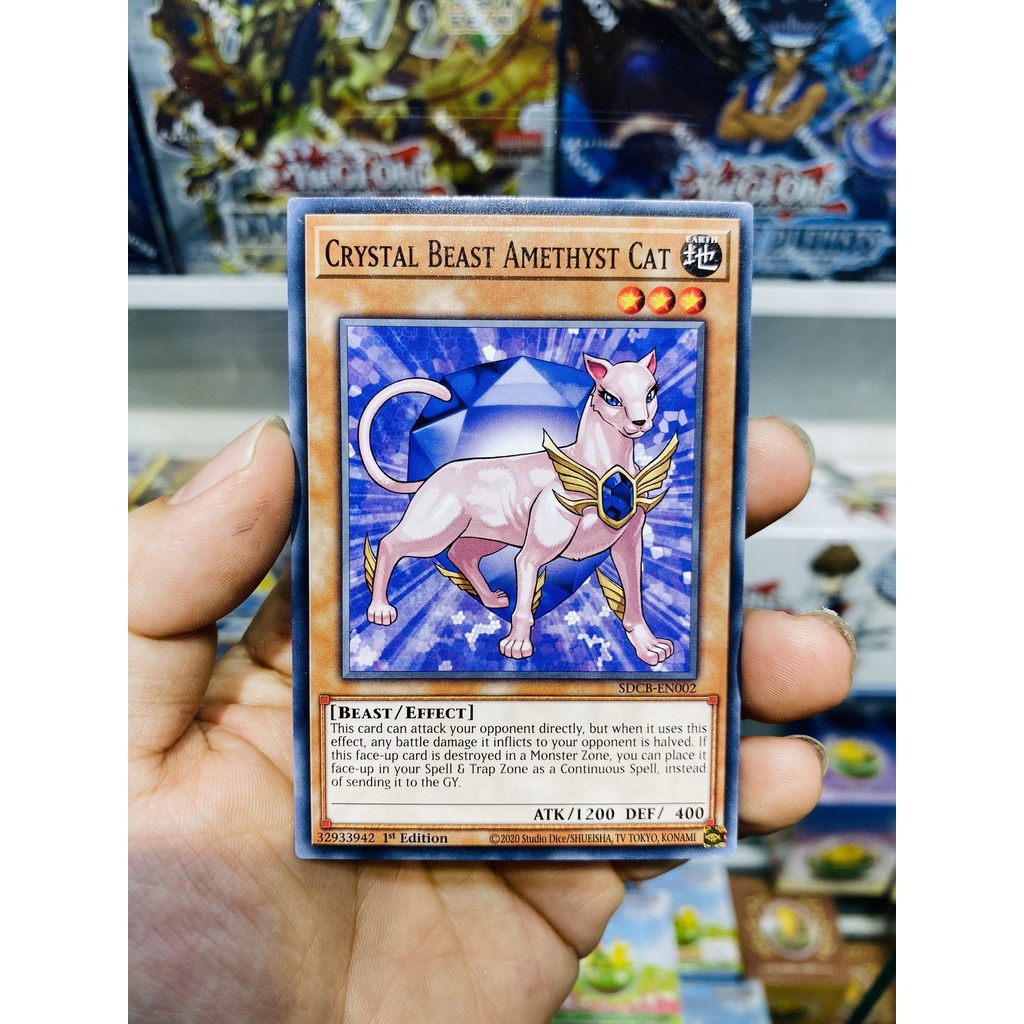 Thẻ Bài YugiOh! Mã SDCB-EN002 - Crystal Beast Amethyst Cat - Common - 1st Edition