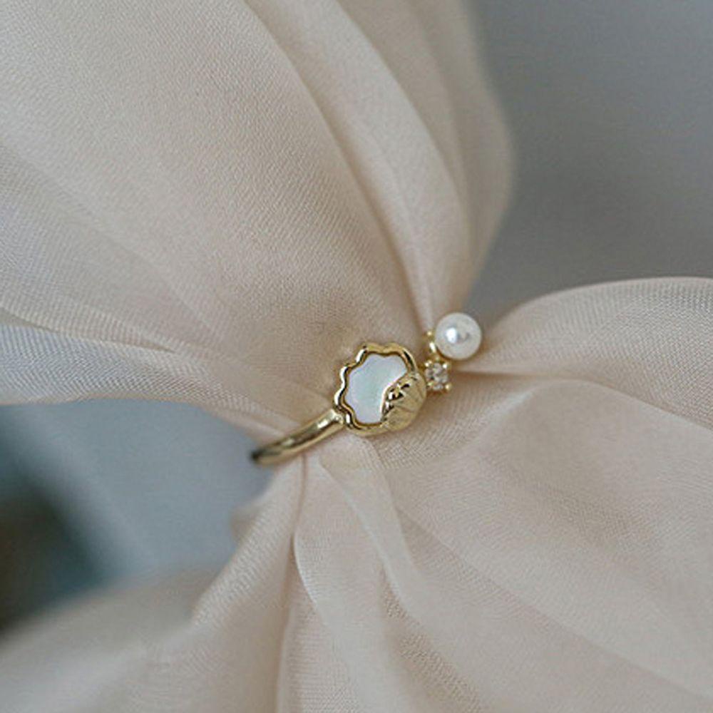 MXGOODS Nhẫn Hở Hình Vỏ Sò Thời Trang Cổ Điển Ngọt Ngào Cho Nữ