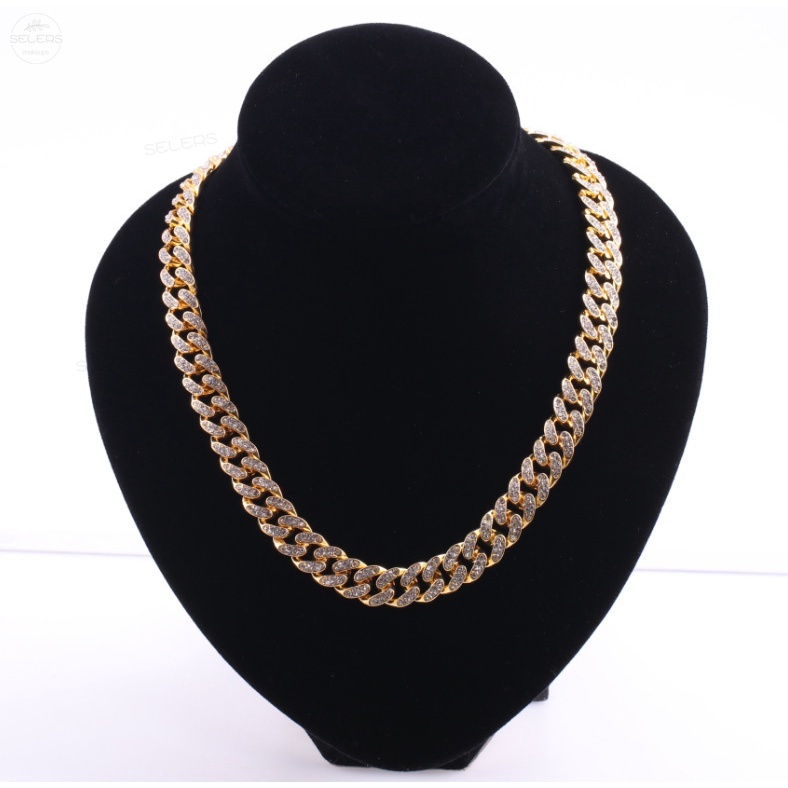 Vòng cổ Đính Kim Cương Lấp Lánh Phong Cách Hip Hop Sang Trọng Dành Cho Nam Và Nữ