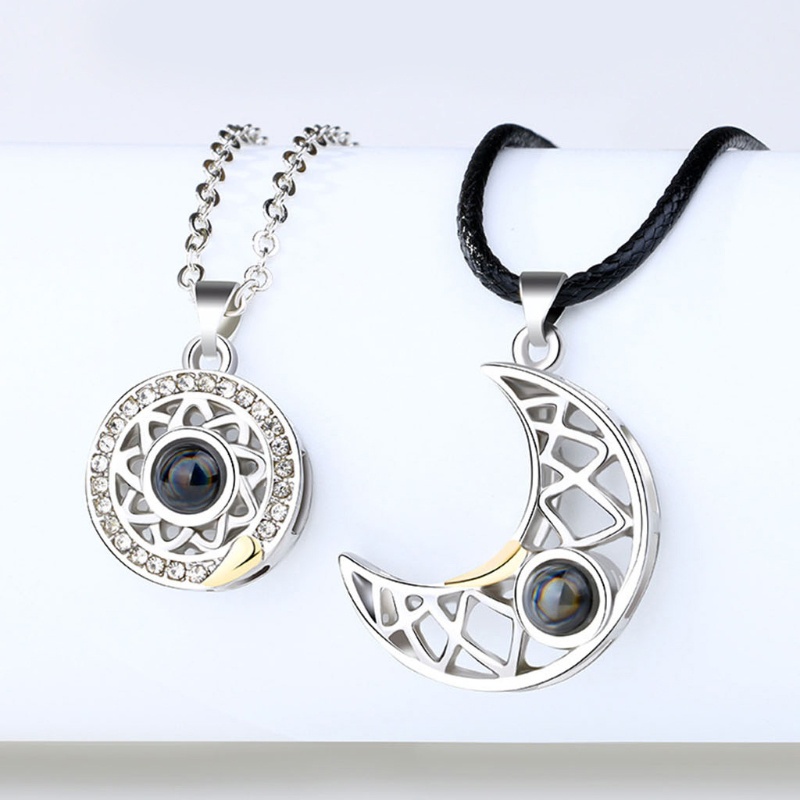 Set 2 Vòng cổ Mặt Đá Từ Tính Thời Trang Cho Cặp Đôi