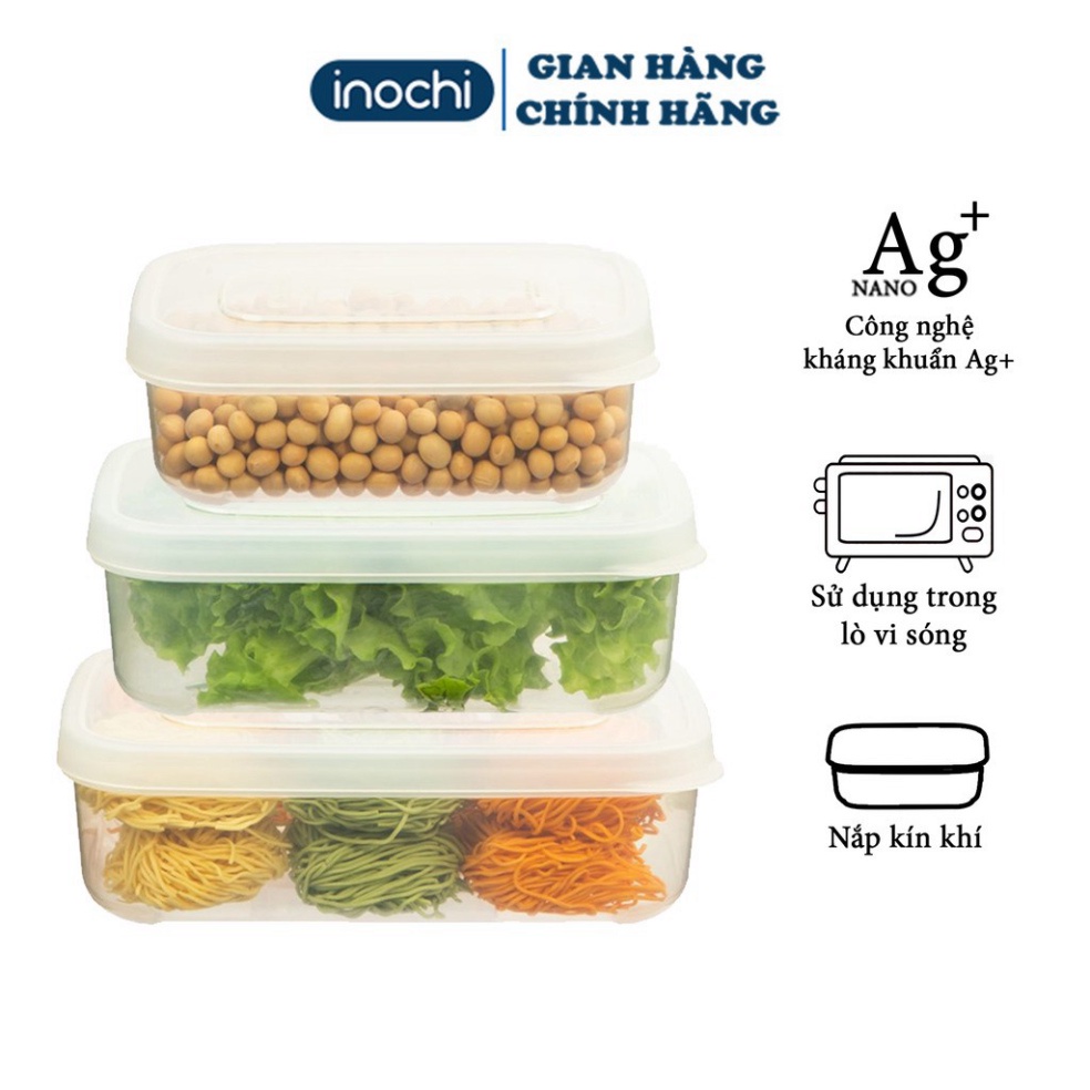 Hộp Nhựa Đựng Thực Phẩm Thức Ăn Hokkaido Chữ Nhật Cao Cấp Trong Suốt Bền Kín Chịu Nhiệt Cao Inochi Chính hãng