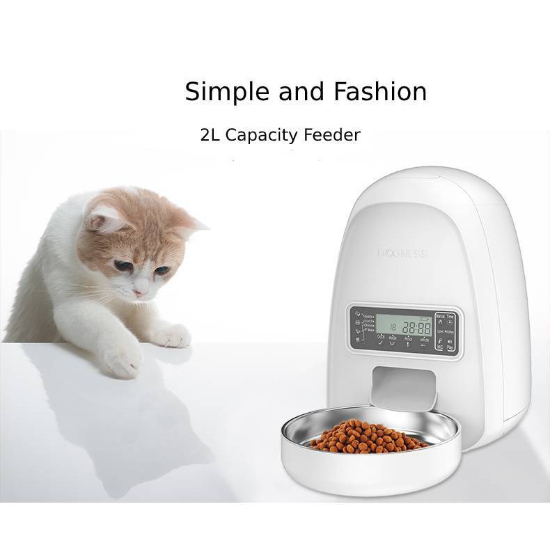 Máy ăn tự động cho thú cưng DOGNESS  PROGRAMMABLE FEEDER MINI (WHITE) 2L