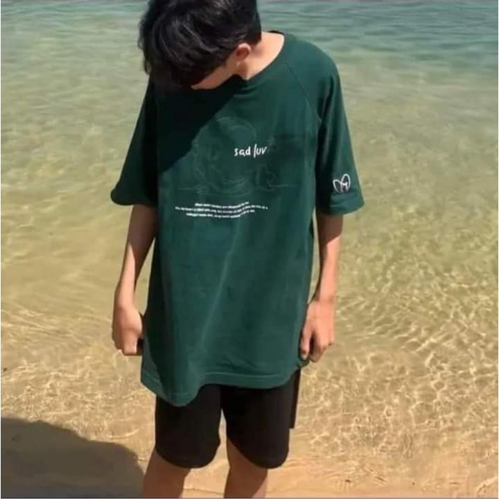 Áo Thun Tay Lỡ Unisex SADLUV, Áo Phông Nam Nữ Form Rộng, có hình ảnh video thật