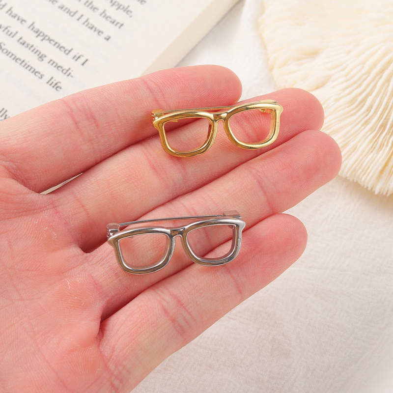 Ghim cài áo QIHE JEWELRY hình kính mắt tráng men độc đáo