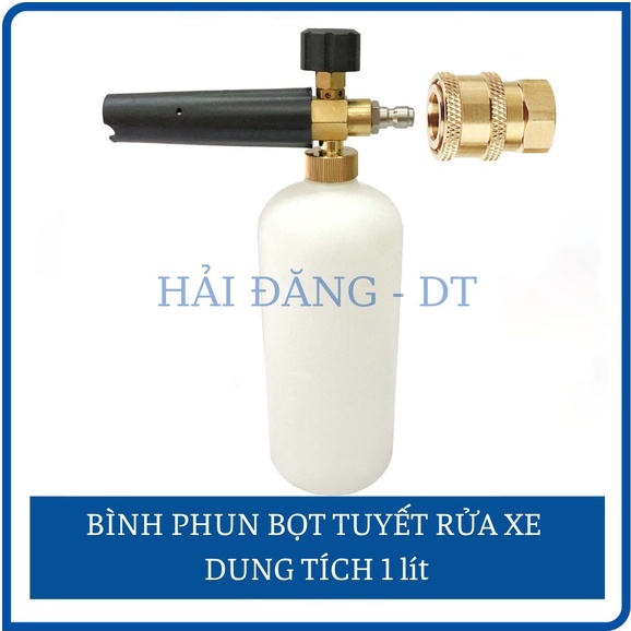 Bình phun bọt tuyết, Bình tạo bọt tuyết dung tích 1L gắn súng xit rửa xe