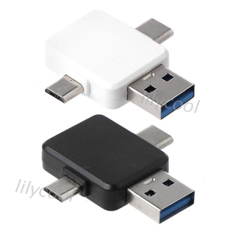 Đầu Chuyển Đổi Từ 8pin Lightning Sang Usb + Type C + Micro Usb