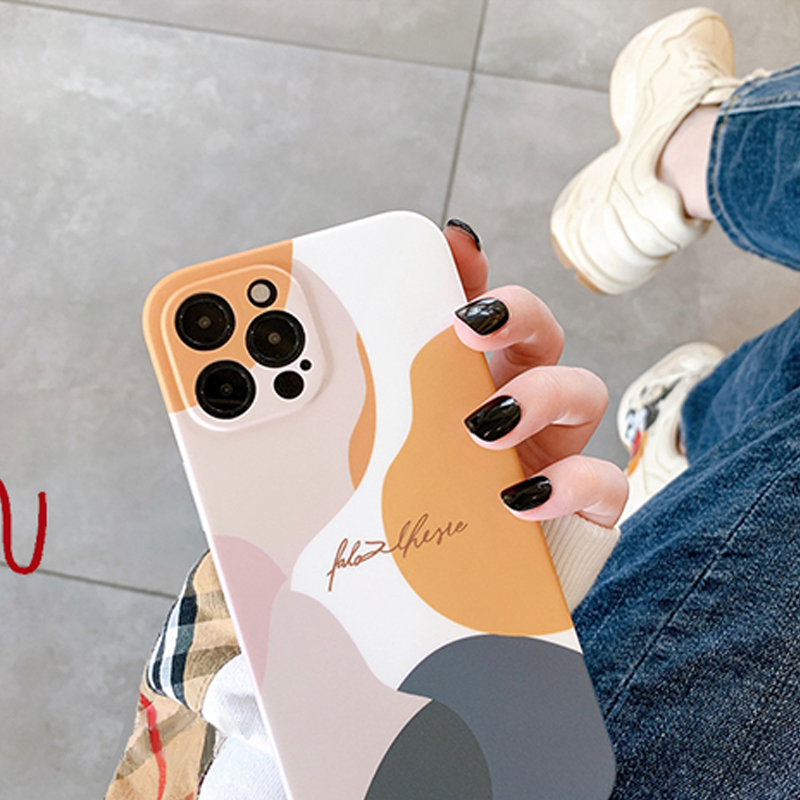 Ốp điện thoại dẻo họa tiết hình học cổ điển có khung bảo vệ camera cho IPHONE 12 11 PRO MAX X XS MAX XR 8 7 PLUS | BigBuy360 - bigbuy360.vn