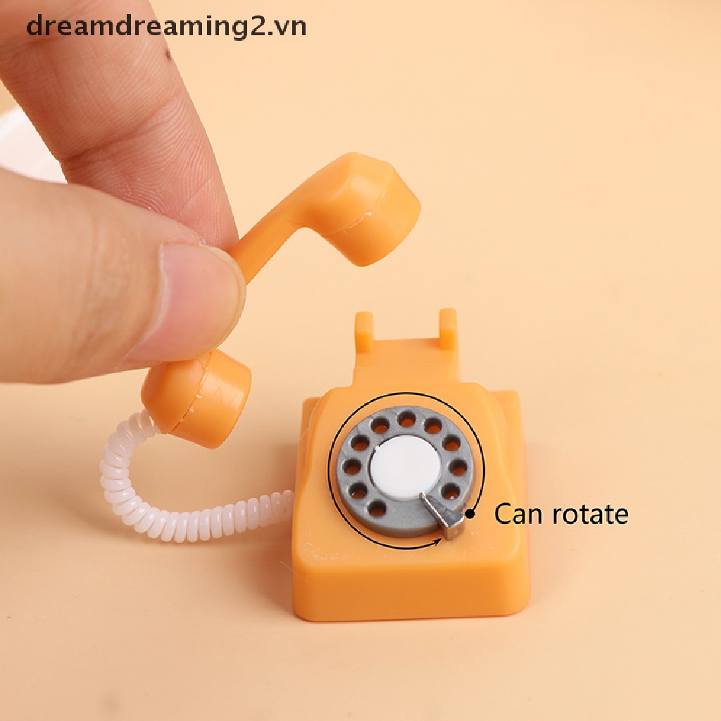 Mô Hình Điện Thoại Để Bàn 2Vn Kiểu Cổ Điển Dùng Trang Trí Nhà Búp Bê