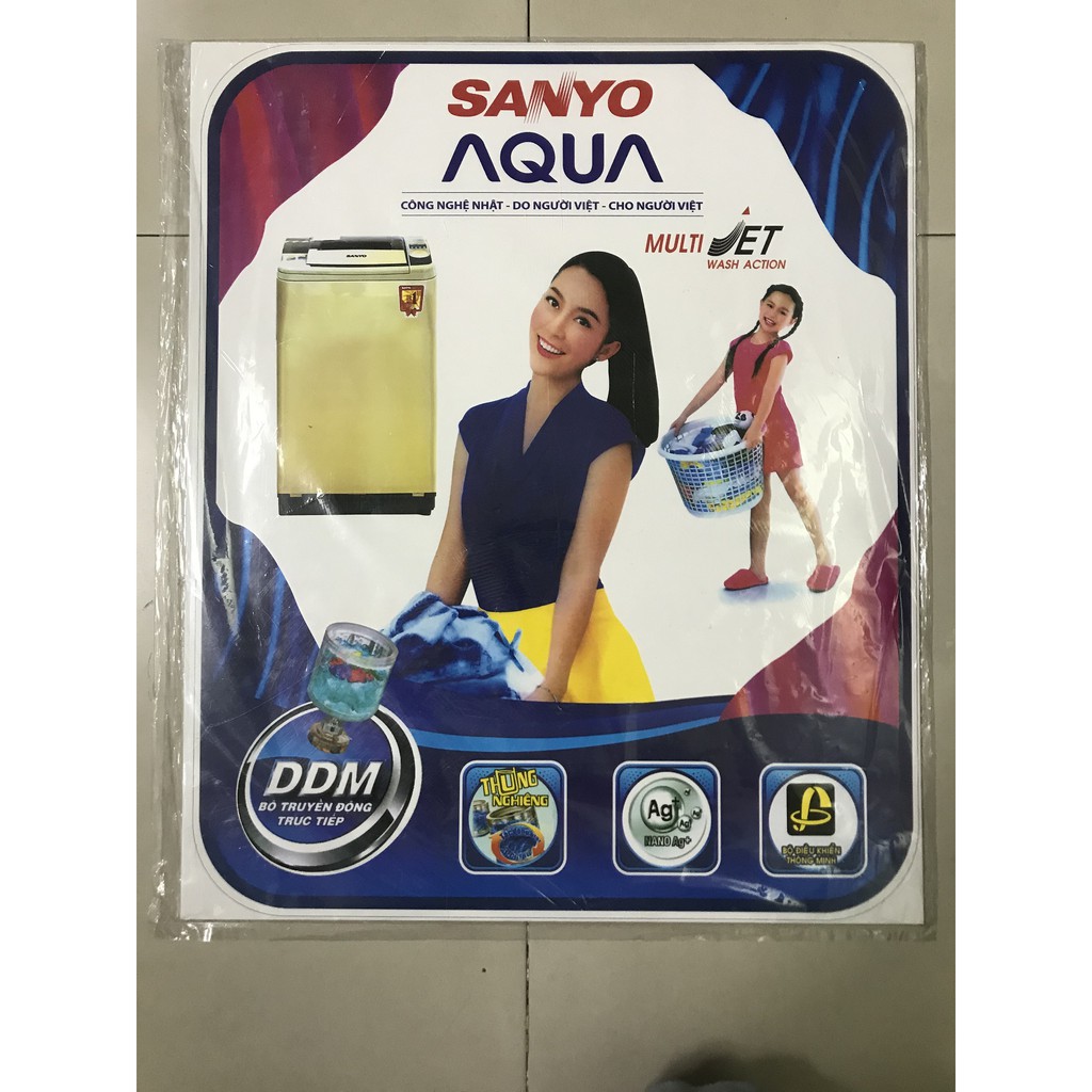 Tem dán máy giặt Sanyo Aqua/ Miếng dán máy giặt Sanyo (mẫu 7)