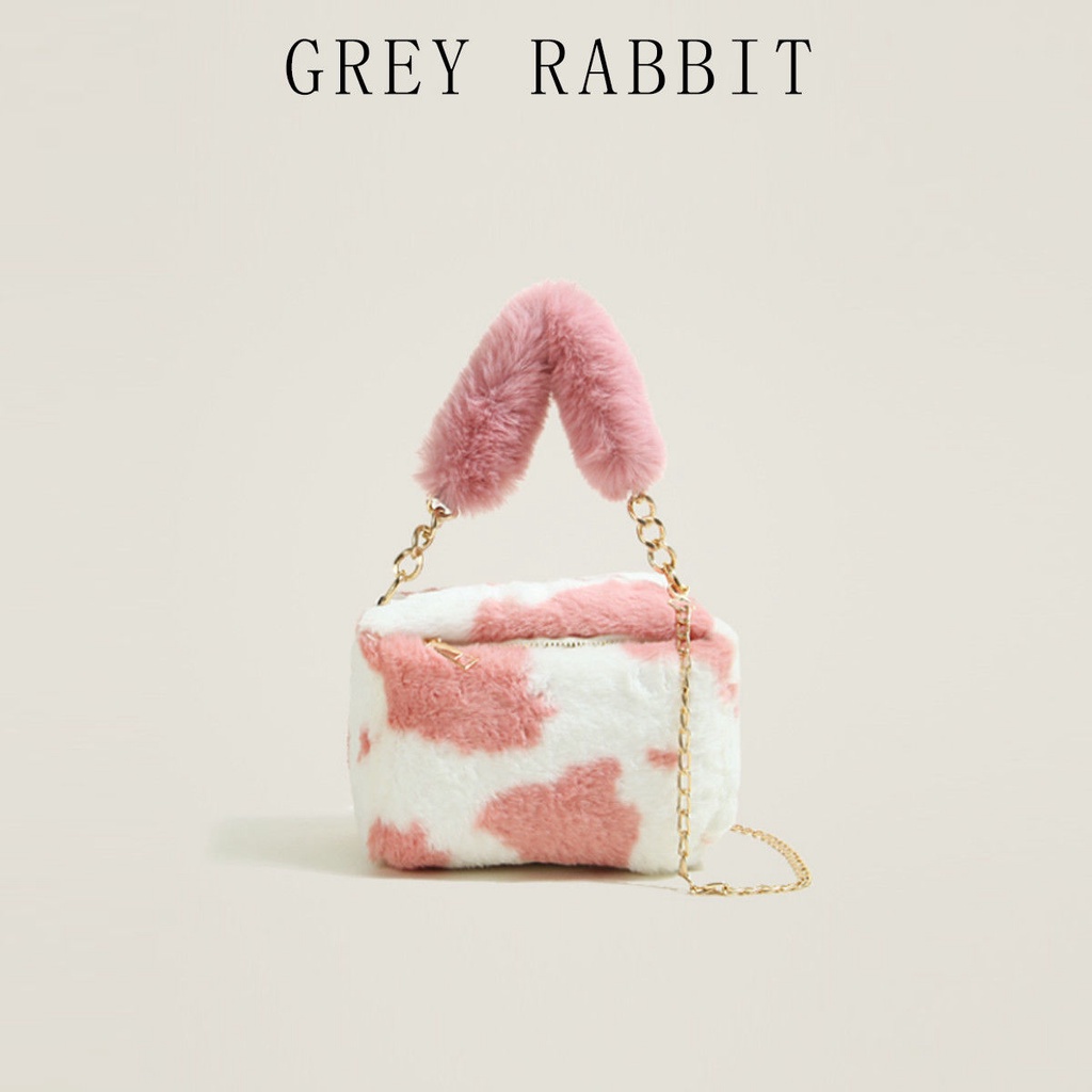 Túi Đeo Chéo Lông Xù Quai Xích Nhỏ Nhắn Dễ Phối Đồ Thời Trang Thu Đông Phong Cách Mới Dành Cho Bạn Nữ