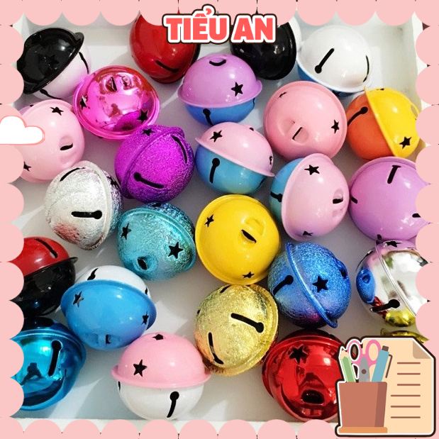 Charm (C347) slime/ Dụng Cụ Charm Trang Trí Hình Lục Lạc (Chuông) với hình Sao đa sắc (4cm)