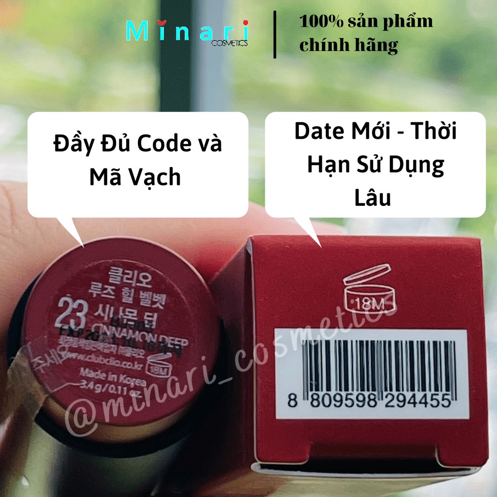 [BILL HÀN][ AUTH 100%] Son thỏi lì Clio Rouge Heel Velvet  #18, #20, #23 | BigBuy360 - bigbuy360.vn