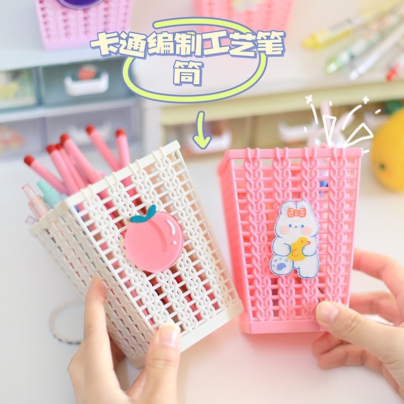Ống cắm bút để bàn hộp lưu trữ cọ trang điểm đựng đồ học sinh văn phòng phẩm