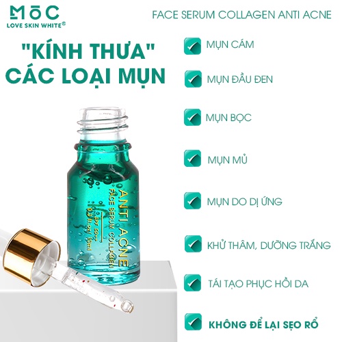 Tinh chất ngăn ngừa, giảm mụn thâm Collagen Mộc Love Skin White 10ml