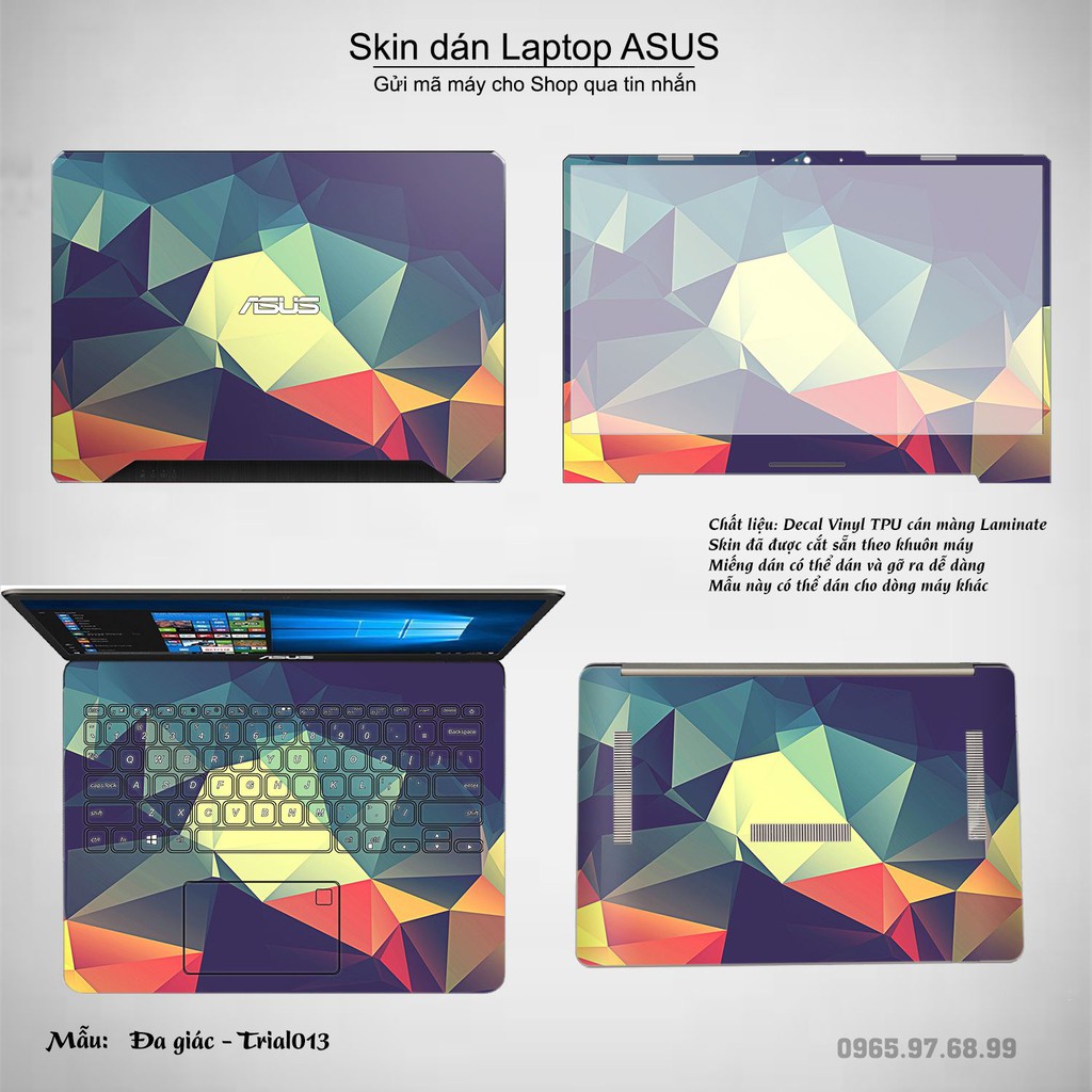 Skin dán Laptop Asus in hình Đa giác nhiều mẫu 3 (inbox mã máy cho Shop)