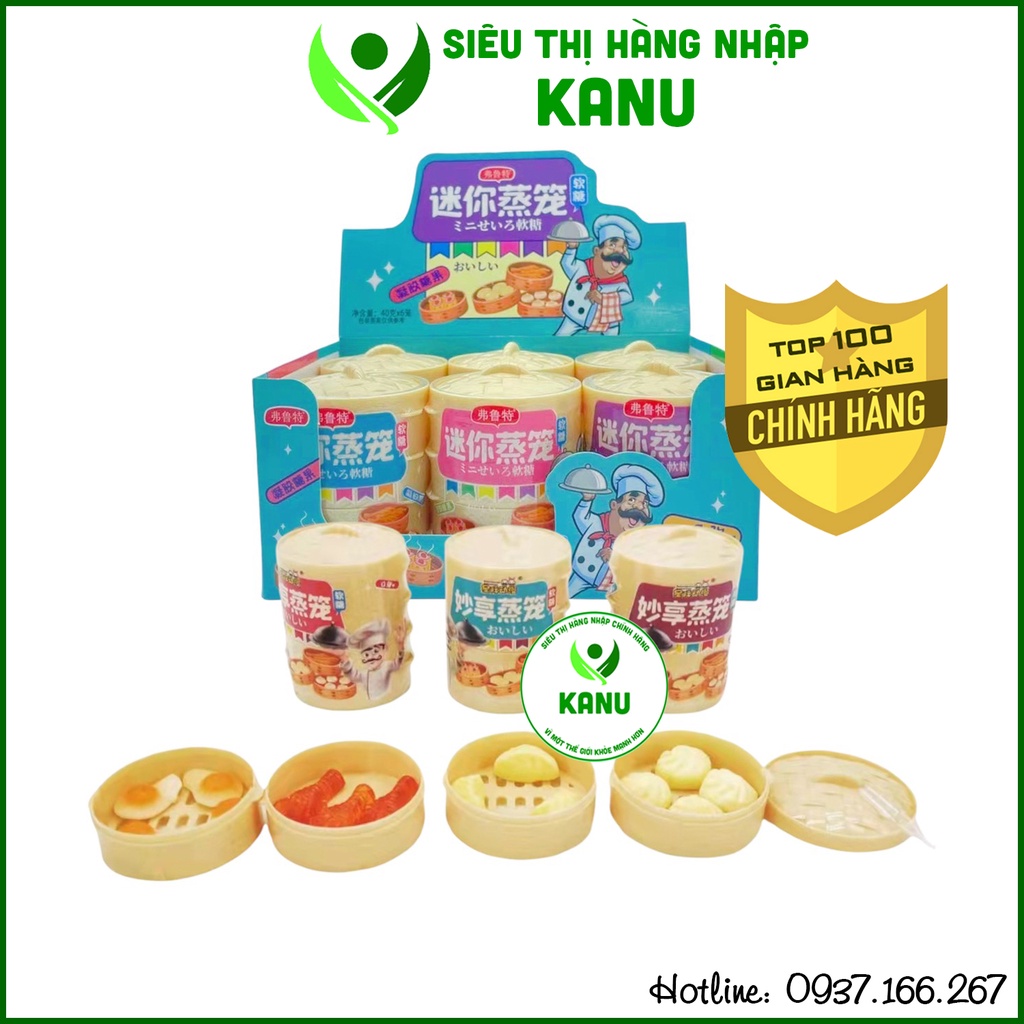 Set kẹo dẻo hình xửng dimsum màn thầu  đồ ăn vặt cho bé vừa ăn vừa chơi