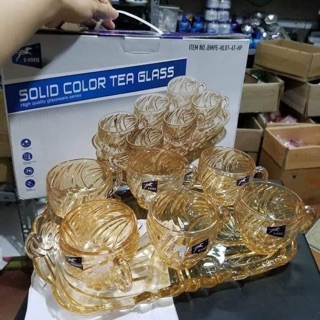 Bộ 6 cốc pha lê vàng giá 220k/bộ