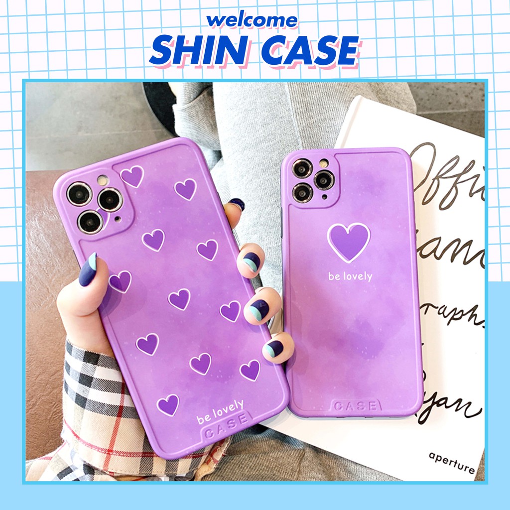 Ốp lưng iphone Lovely Purple IMD dày dặn viền nổi 5/5s/6/6plus/6s/6splus/7/7plus/8/8plus/x/xs/11/12/pro/max/plus/promax | BigBuy360 - bigbuy360.vn