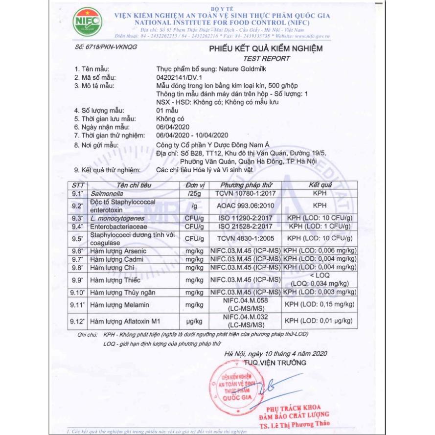 Nature Gold Milk 400g  Phòng ngừa loãng xương, giảm đau mỏi xương khớp