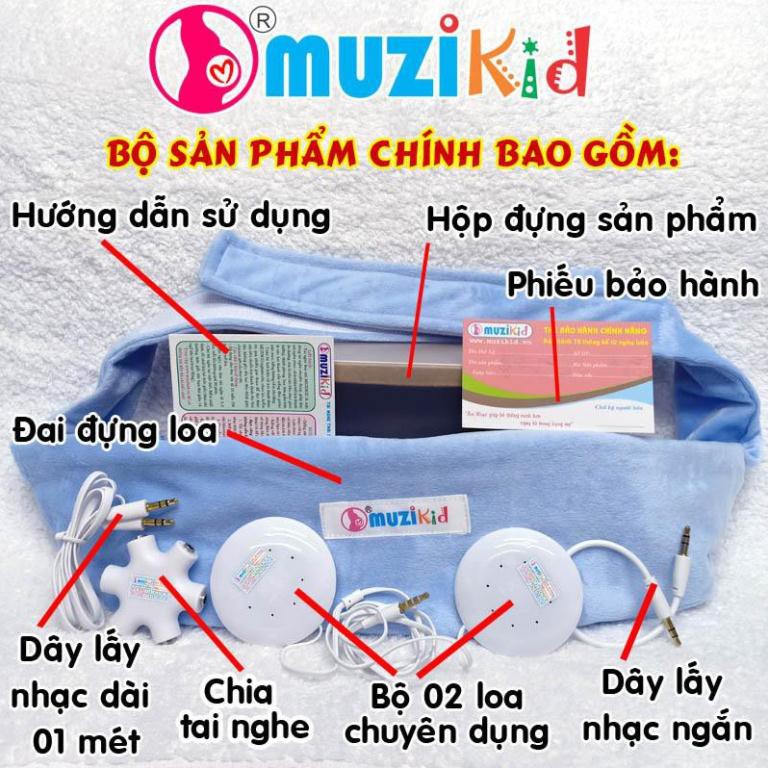 [kho sẵn sàng] Tai nghe bà bầu - tai nghe thai nhi Muzikid hàng chính hãng cao cấp an toàn cho mẹ và bé