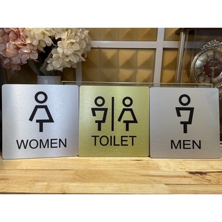 BIỂN WC VUÔNG VỚI KÝ TỰ ĐẶC BIỆT BẰNG MICA KHẮC, INOX ĂN MÒN