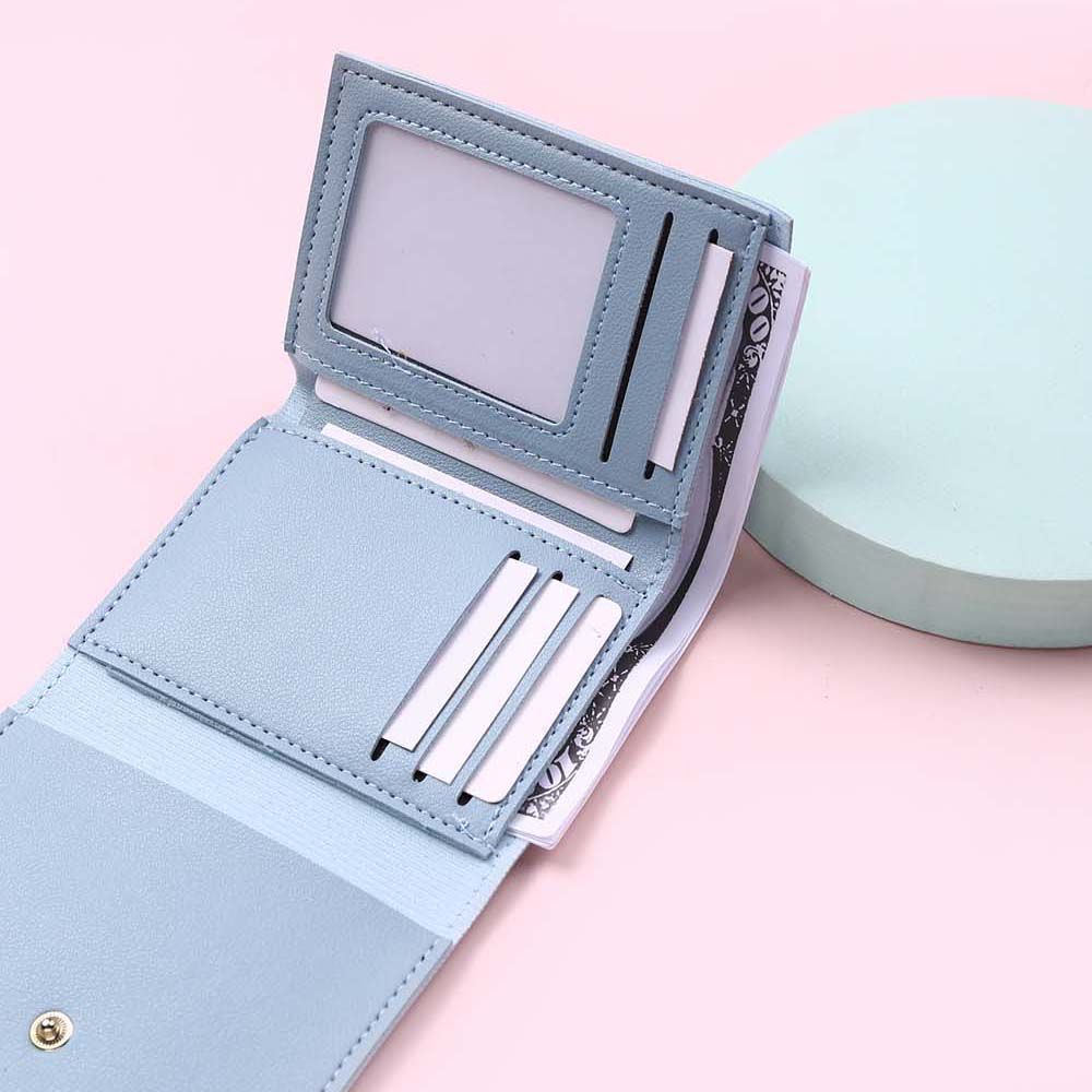 Ví Da Pu Mini Đựng Tiền / Thẻ In Họa Tiết Hoa Nhiều Màu Dễ Thương Cho Nữ