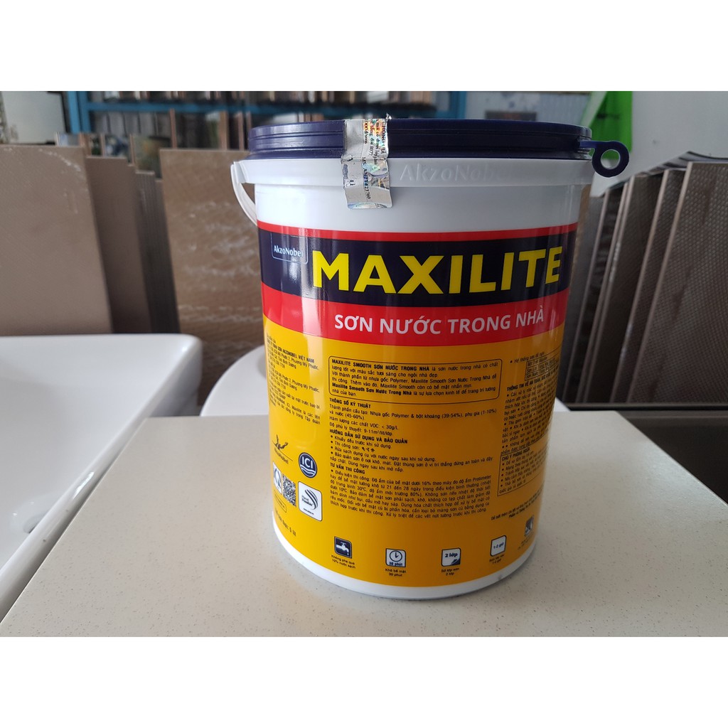 [TẶNG CÂY LĂN] Sơn tường nội thất Maxilite Smooth, màu trắng, 5 lít, bề mặt nhẵn mịn, giá tốt, chất lượng tốt