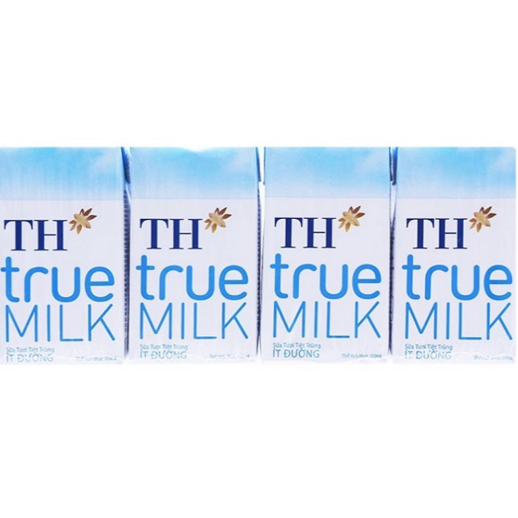 Lốc 4 Hộp 110ml Sữa Tươi TH True Milk Ít Đường