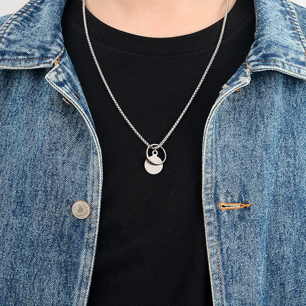 vòng cổ Nữ Mặt Tròn Phong Cách Hip Hop