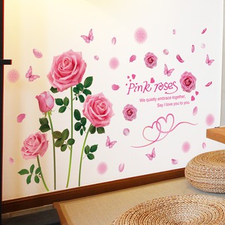 decal dán tường hoa hồng