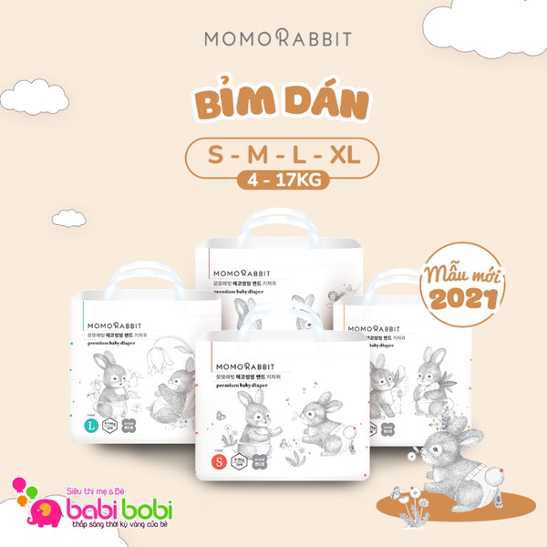 Bỉm Quần/Dán Momo Rabbit Nội Địa Hàn Đủ Size S50/M44/L40/XL36 và L28/XL22/XXL18