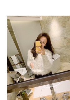 Áo cardigan len lông dài